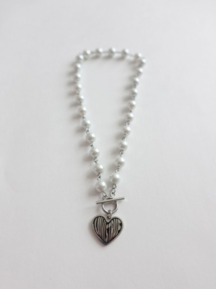 [SALE]♥ONLY VIVIC 155♥LETTERING HEART PENDANT PEARL NECKLACE