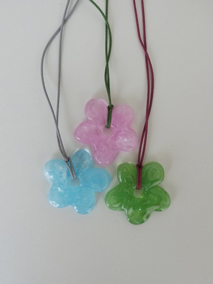 [SALE]ACRYLIC FLOWER NECKLACE (PINK, GREEN, SKY 3COLORS!)